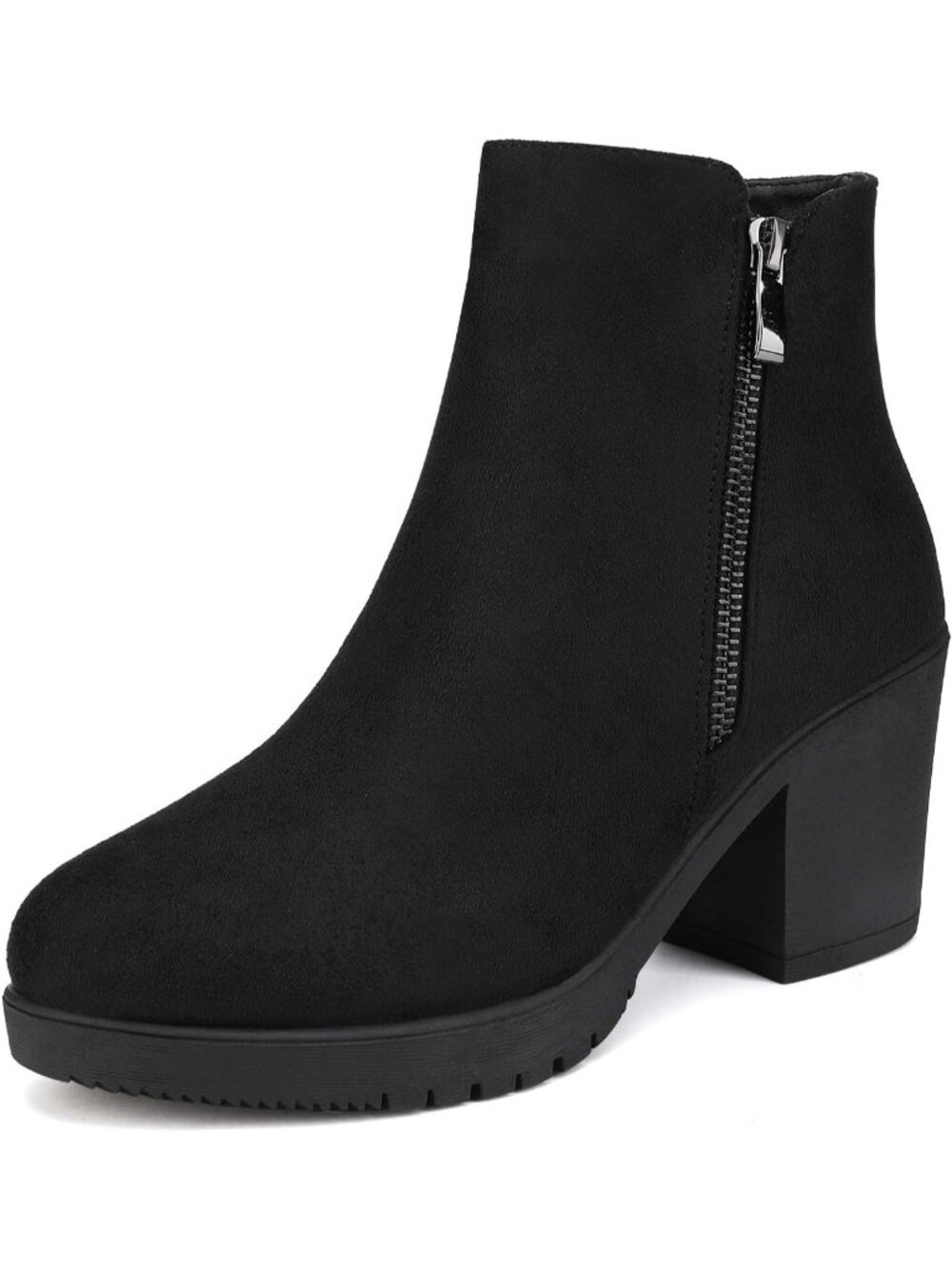 DREAM PAIRS Women's Black Block Heel Chelsea Ankle Boots 3-Inch Fall Booties